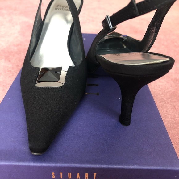 Stuart Weitzman Black Fabric Slingback - Picture 3 of 3